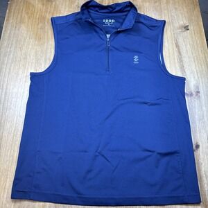 IZOD Softshell 1/4 Zip Golf Vest Mens Medium Navy Blue Lightweight Casual